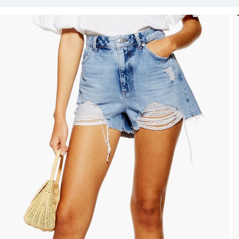 Topshop high waisted ripped shorts